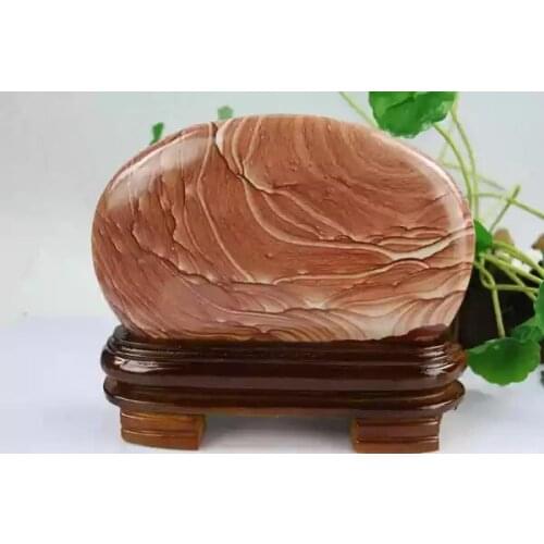 Home Furnishing Natural Golden Sea Stone Ornamental Collection Gifts of Chinese Paintings, Stone, Grass, Flower, Stone and Wonde