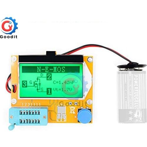 Mega328 LCR-T4 Transistor Tester Diode Triode Capacitance LCR ESR Meter Module MOS PNP/NPN M328 MOSFET Multimeter Battery Shield