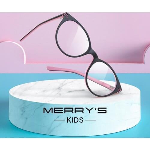 MERRYS DESIGN Kids Anti Blue Ray Light Blocking Glasses Girls Cat Eye Eyewear Frame Acetate Glasses Frames S7813FLG