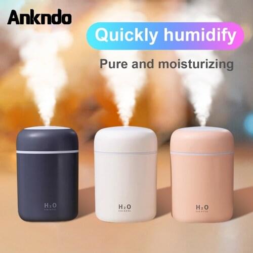 ANKNDO Mini Air Humidifier Home Car Usb Fogger Mist Maker Colorful LED Surface Air Spray Purifier Portable Cool Air Diffuser