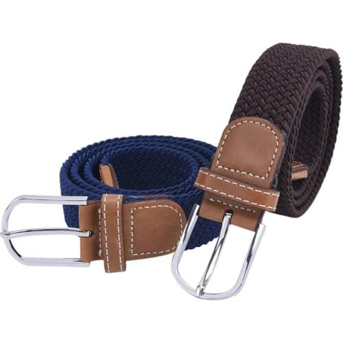 Mens Fashion Stretch Braided Belts Elastic Woven Canvas Buckle Belt Waistband Waist Straps Men Weaving Belt