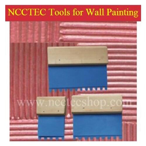 A package of NCCTEC 3 pcs wall painting Straight-tooth comb | Straight teeth scraper for wall paint