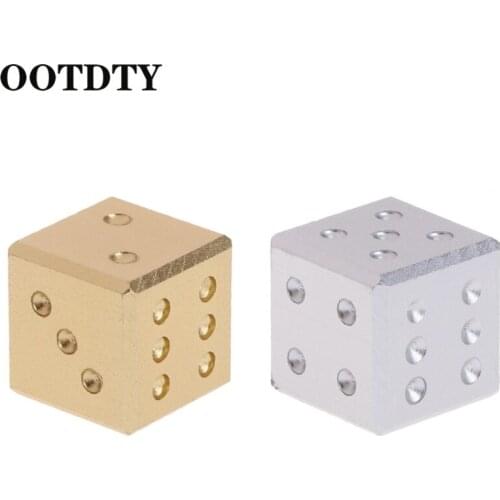 OOTDTY Gold Silver Aluminum Metal Dice Club Bar Drinking Playing Game Tool 16X16X16mm Metal Dice