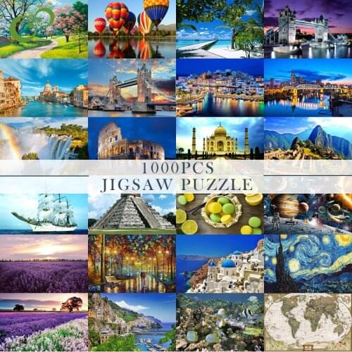 75*50cm Jigsaw puzzles 1000 pieces Assembling picture Landscape puzzles toys for adults children kids games educational Toys YJN