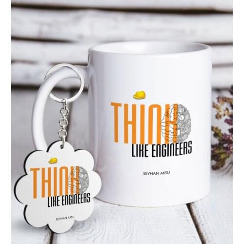Personalized Professional Engineer White Mug and Keychain Gift Seti-2