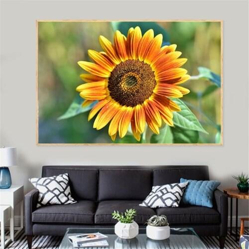 Hot in South Korea Canvas HD Prints Poster Sunflower Field Wall Art Sunset Home Decoration Painting Modular Pictures canvasart