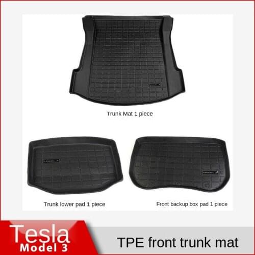 Trunk Front and Cargo Durable Mat Car accessorie for tesla model 3 Black Thermoplastic elastomer Modification Pad auto Accessori