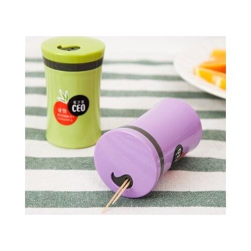 Simple toothpick box barreled household bamboo toothpick jar with toothpick Toothpick box promotion gifts 8.2*5*5CM Freeshipping