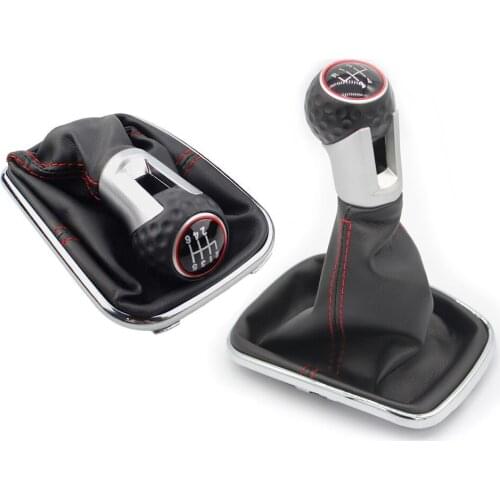 5 6 Speed Car Manual Gear Shift Knob Shifter Lever Gaiter Cover With Leather Boot for VW Bora MK4 Golf 4 Jetta 4 GTI 98-04