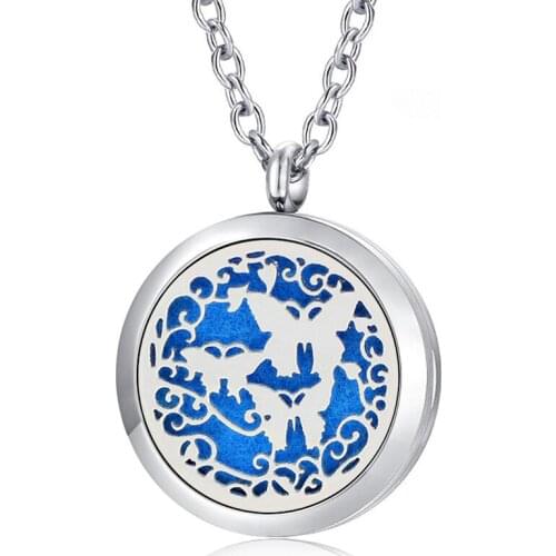 With Chain as Gift! Wholesale 30mm Magnet 316L Stainless Steel Essential Oil Diffuser Necklace Aromatherapy Locket Jewelry