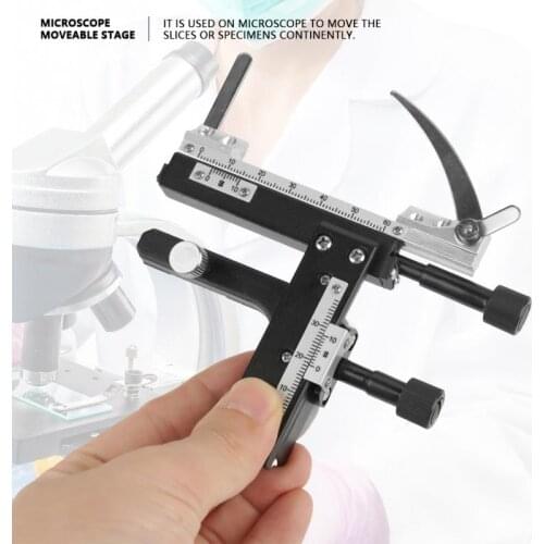 Microscope Attachable Mechanical Stage X-Y Moveable Stage Caliper With Scale