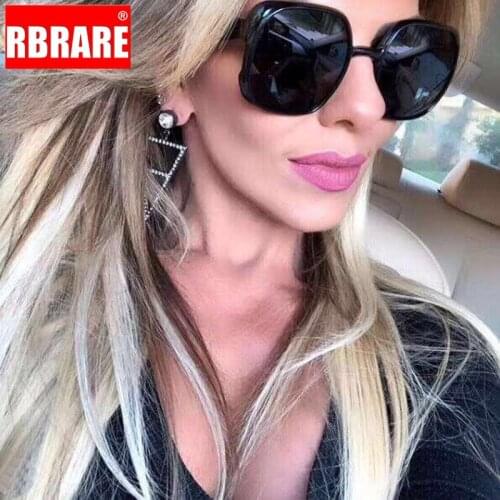 RBRARE Large Frame Square Sunglasses Women Luxury Vintage Oversized Sunglasses Women Shopping Street Beat Oculos De Sol Gafas