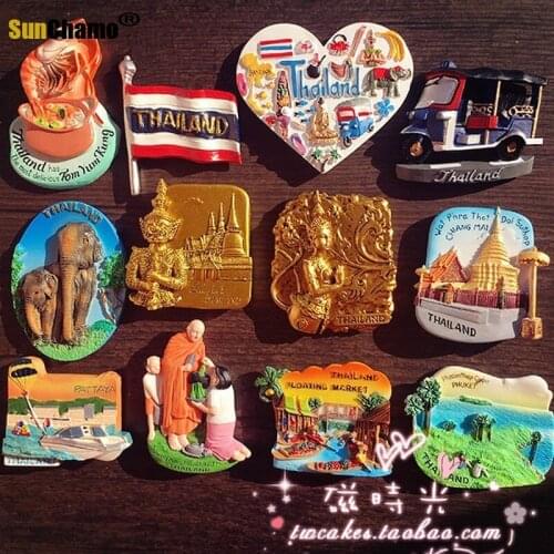 Tourism Memorial Landscape Elephant Gold Buddha Island Phuket Thailand Refrigerator 3D Fridge Sticker Travel Souvenir Decoration