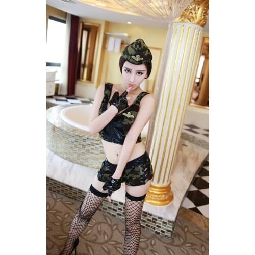 1pc Sex Camouflage Police Uniform Temptation Camouflage Cop Uniform Cosplay Game Role-playing Costume