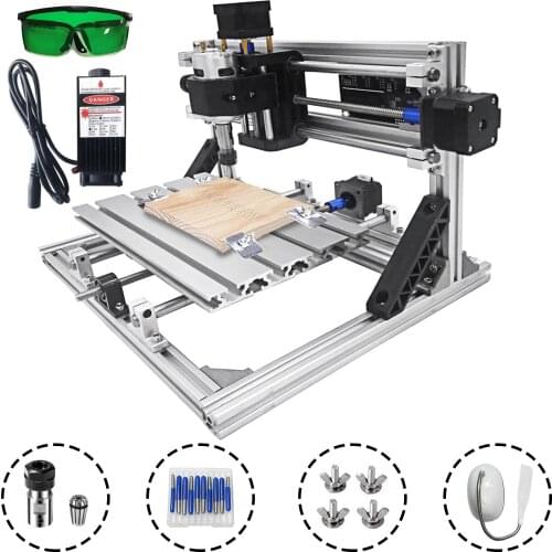 VEVOR 3 Axis CNC Router Kit 2418 2500MW Engraving Machine 10000rpm Wood/Plastic