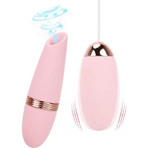 Female Masturbation Nipple Sucker Vibrator Tongue Lick/Suck/jumping eggs Clitoris Stimulator Sex Toys for Women