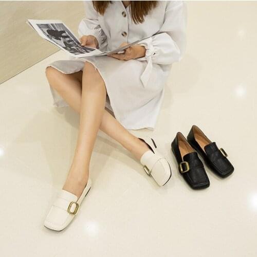 Little fairy sweet and versatile gentle folds comfortable flat evening breeze square toe womens single shoes peas shoes