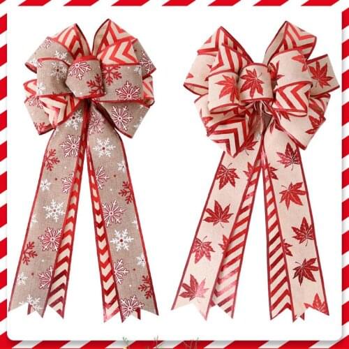1pcs DIY Craft Xmas Decoration Cute Handmade Bow Flower Christmas Tree Pendant