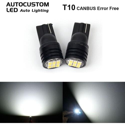10-Pack 194 LED Light Bulb 6000K White 168 2825 W5W T10 Wedge 6-SMD 3020 Chipset CANBUS Error Free Replacement Car Dome Map Lamp