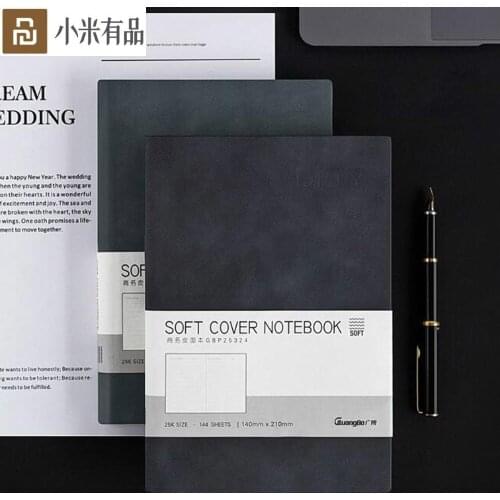 2colors Youpin Guangbo Business Leather Notebook Simple Atmosphere 144 Pages Horizontal Line For office school