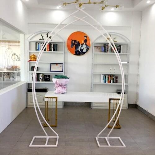 Moon Arch Wrought Iron Wedding Arch Backdrop Stand Mariage Birthday Party DIY Decoration Background Frame Outdoor Flower Stand