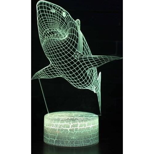 Cross Border For 3d Night Table Lamps For Living Room Shark Bedside Diy Mens BirthdayCreative Gift Desk Lamp