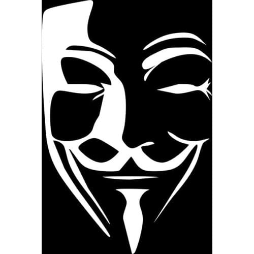 Car Sticker Anonymous Mask Sexy Man V for Vendetta Car Window Bumper Styling Decoration for BMW Audi