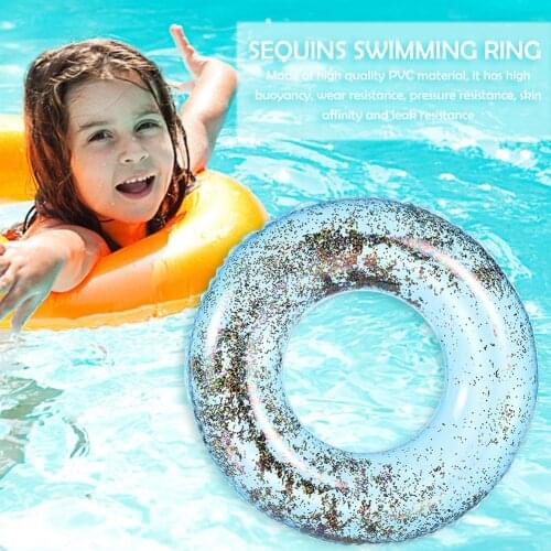 Glitter Sequins Inflatable Swimming Ring Pool Floats Water Circle Summer Beach Party Toys for Adult Children Pool Toy Water Seat