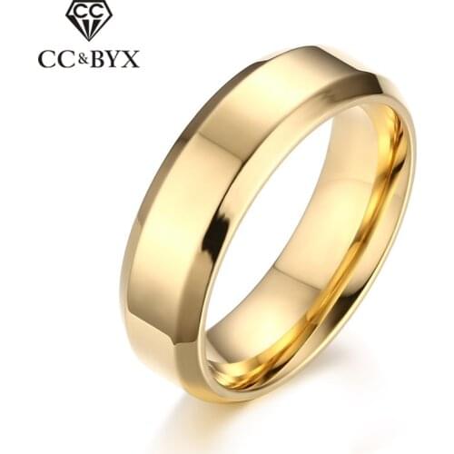 CC Trendy Jewelry Rings For Men and Women Stainless Steel Classic Simple Ring Gold-Color Party Anel Bijoux Accessories CC940c