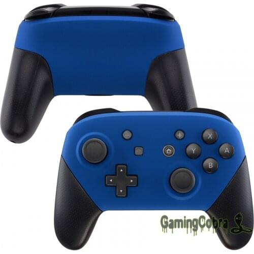 Soft Touch Blue Faceplate and Backplate Replacement Shell Housing Case Cover for Nintendo Switch Pro Controller