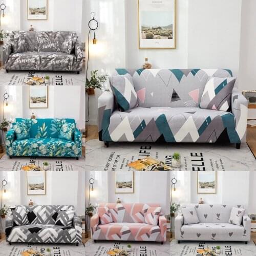 Geometric printing stretch sofa cover all-inclusive non-slip sofa cover combination L-shaped living room fabric cushion