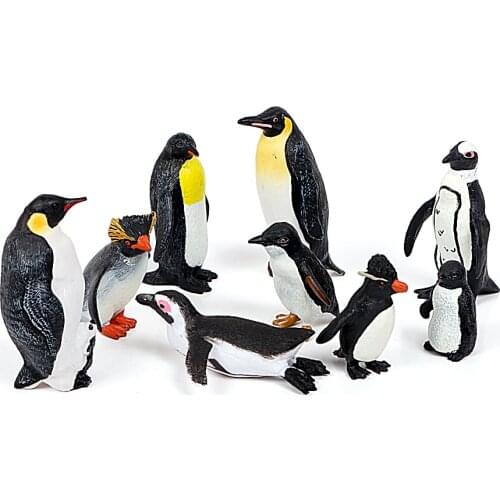Action figures South Pole Animal Penguins Simulation Animals Models Plastic Figurine Penguin Family Farm Animal For Children Toy