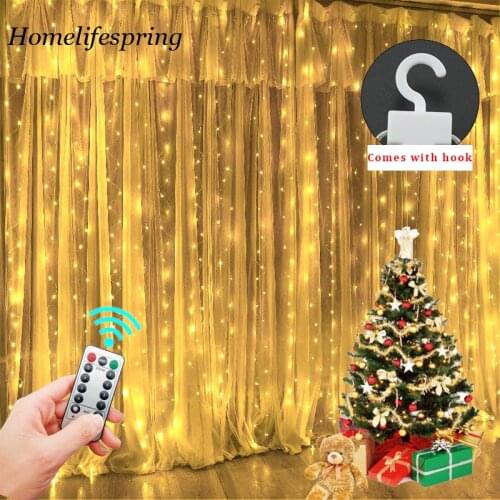 Garland Curtain for Room New Years Wedding Christmas Lights Decorations Curtains For Home Festoon Led Light Decor Fairy Lights