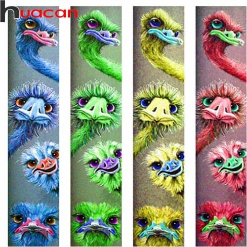 Huacan 5D DIY Diamond Painting Ostrich Full Square/round Diamond Embroidery Mosaic Animal Home Decoration