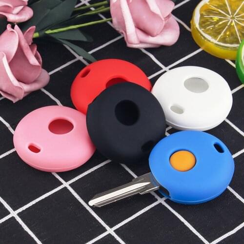 KEYYOU 10x 1Buttons For Mercedes Benz Smart Fortwo Cabrio City Cross Silicone Car Key Case Holder Cover Remote Silicone Key Case