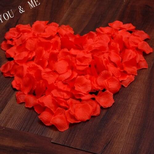 1000pcs Wedding petals Artificial Silk Rose Petals Flowers Petalas Petalos Wedding Bridal Shower Aisle Vase Decor Confetti red7Z
