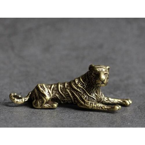 Solid pure brass office desk small ornaments tiger home decoration crafts