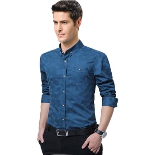 Dudalinas Fashion Casual Men Shirt Long Sleeve 100% Cotton Slim Fit Shirt Men Business Mens Dress Shirts Men Clothes M-5XL