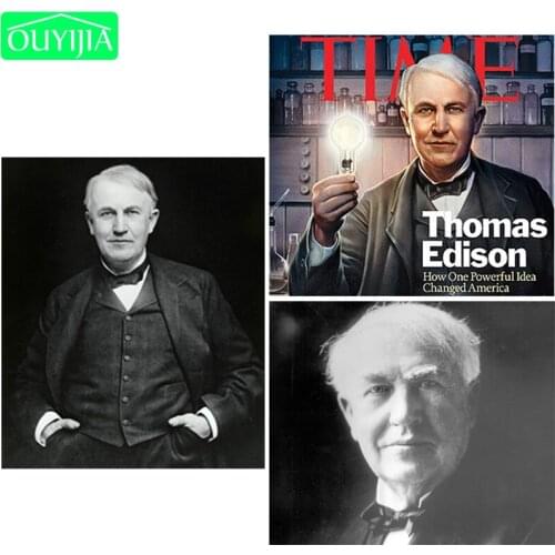 OUYIJIA Great Inventor Edison 5D DIY Diamond Painting Full Square Diamond Embroidery Rhinestones Mosaic Painting Handwork