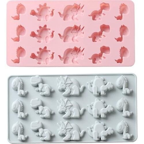 Different Dinosaur Silicone Cake Molds Kid Cartoon Chocolate Gummy Mold Tray Candy Fondant Mould Cake Baking Decorating Tools