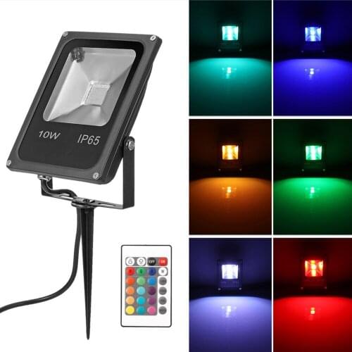 RGB Led Floodlight IP65 Waterproof 10W 20W With Remote Garden Light Wall Lamp LED Lawn Flood Light