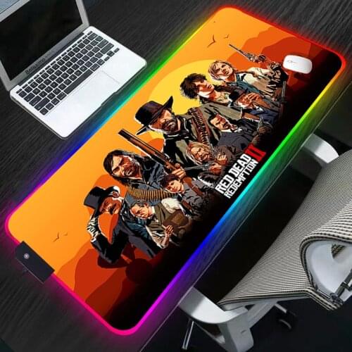 RGB TV Red Dead Redemption 2 Mouse Pad Large Gaming Computers Gamer Large Mouse Mat Accessories Mousepad XXL Mause Pad Keyboard