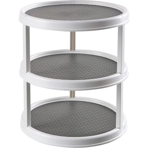 2/3 Tier 360 Degree Rotating Turntable for Kitchen Cabinet Spice Rack Pantry Seasoning Organizer Storage Shelf Display Stand