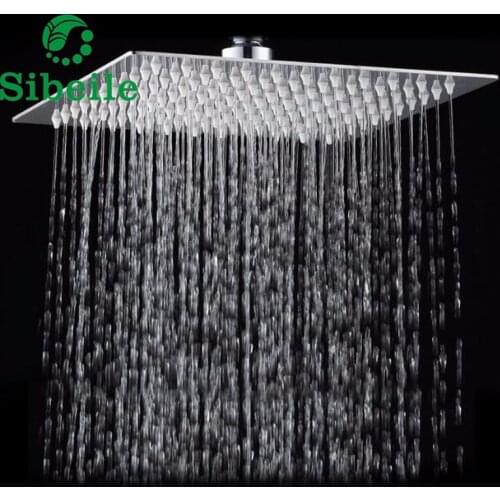 SBLE High Quality 12 Inch Square Rain Shower Head Rainfall Bath Shower Chrome Top Sprayer High Pressure Rainfall Shower