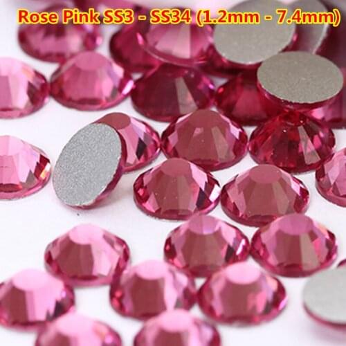 Free Shipping 1440 Crystal ss3 ss5 Rose Pink Nail Rhinestone for Nails Nail Art Decoration 3D Nail Jewelry ozdoby do paznokci