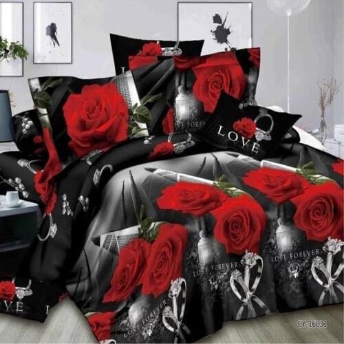 16 2/3/4pc 3D Diamond Ring Wedding Bedding Sets King Queen Twin Size Bed Duvet Cover Set Pillowcases Bedspread Bedclothes