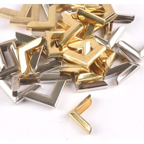 50Pcs 19x19x3mm Golden/sliver Book Corners For Trilateral Albums Menus Corner Protector Diy Metal Crafts Folders Decor c2102