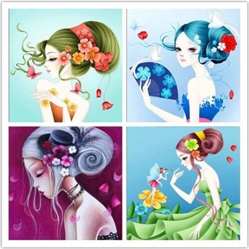 Diamond painting cartoon character girl series 5D resin diamond embroidery DIY cross stitch kit mosaic crafts home decoration