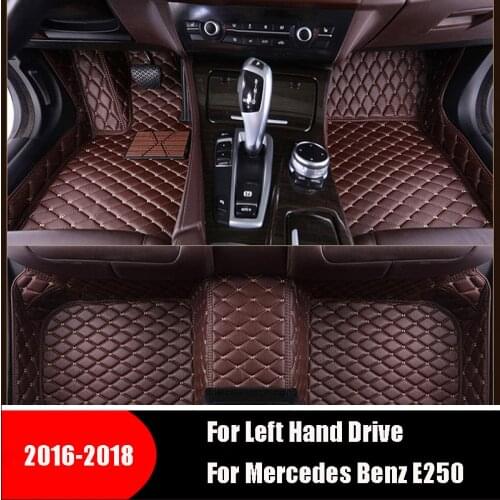 Custom Car Floor Mat For Mercedes Benz E250 2018 2017 2016 Carpets Auto Parts Accessories Interior Foot Liner Artificial Leather