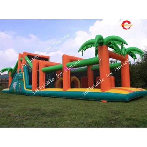 Free ship to sea port,Giant Inflatable Obstacle Course for kids adults, palm Inflatable Obastacle Race Sport bouncer slide